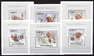 Мозамбик, 2009, Папа Иоанн Павел II, 6 люксблоков
